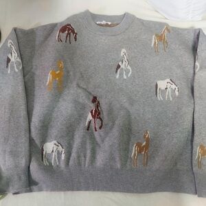 THML Gray Sweater with Horse Motif